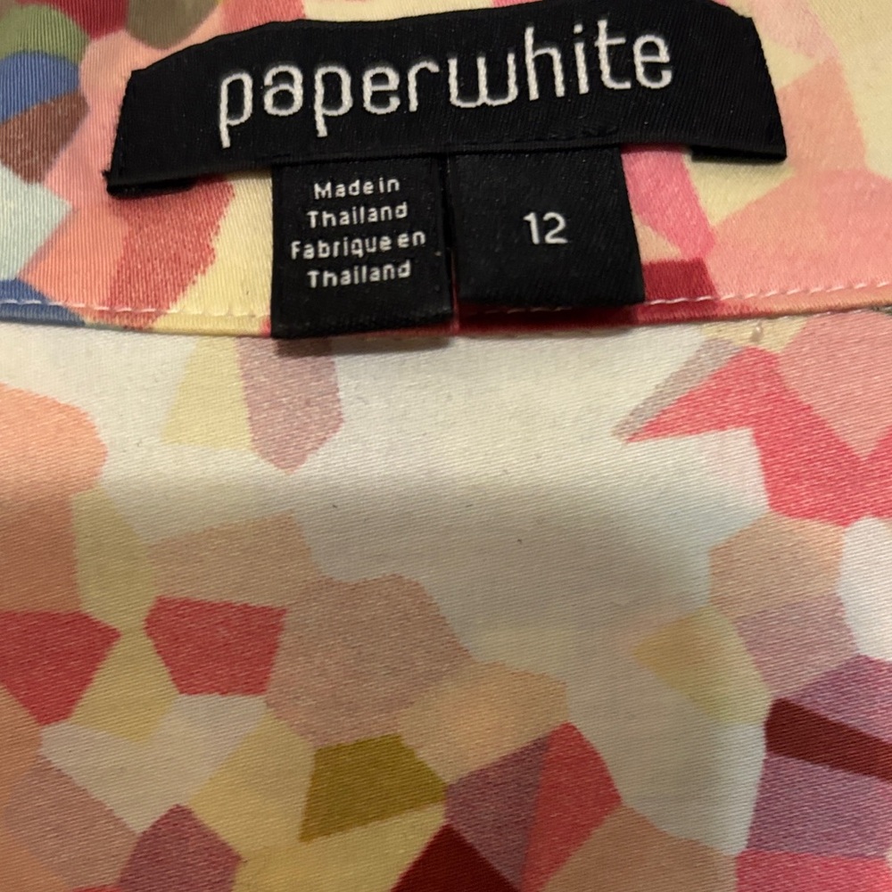 Paperwhite Multicolor Floral-Print Button-Down Shirt with French Cuffs - Picture 3 of 14